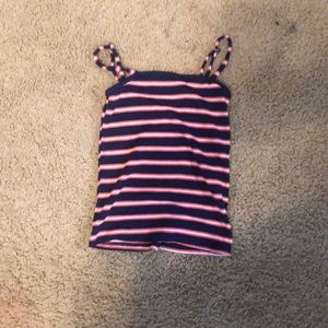 Red and blue striped tube top